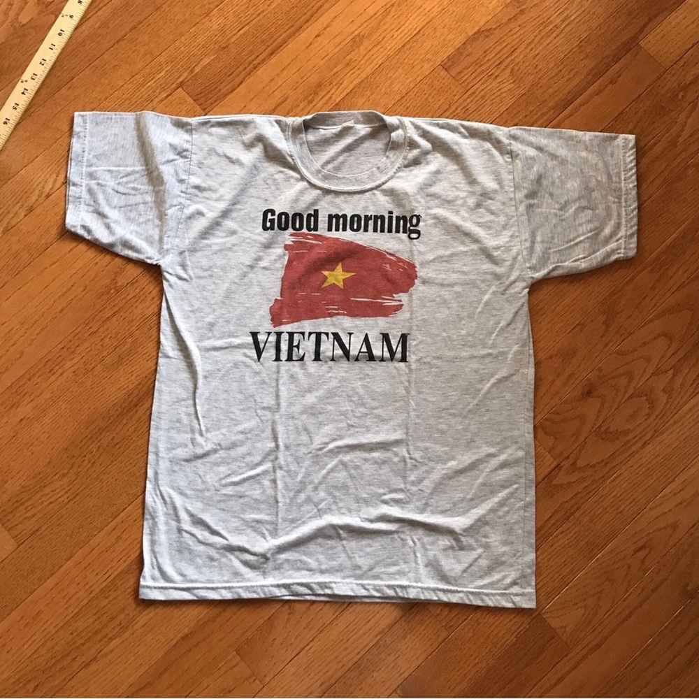 GOOD MORNING VIETNAM Vintage Gray  Robin Williams Promo T-Shirt